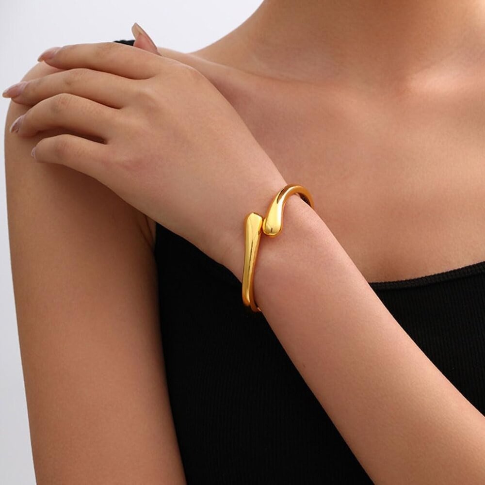 Adjustable 14k Plated Gold Bangles For Women Fash… - image 5
